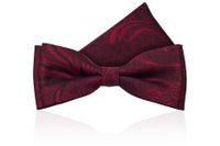 Mucha Żakardowa z Poszetką, bordowa z wytłaczanym wzorem