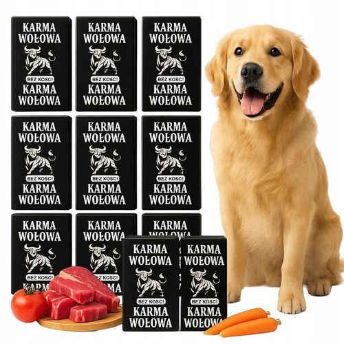 MIĘSO MROŻONE DLA PSA BEZ KOŚCI WOŁOWE BARF 100% 10 KG WOŁOWINA ŚWIEŻE na Arena.pl