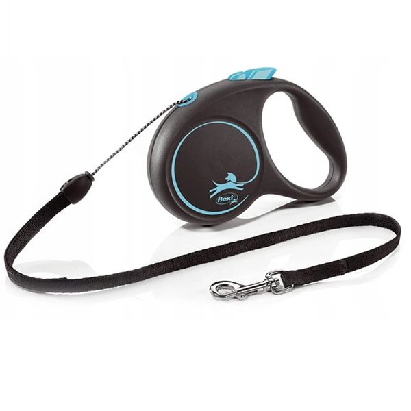 Smycz automatyczna Black Design Flexi linka 5 m niebieska S zdjęcie 1