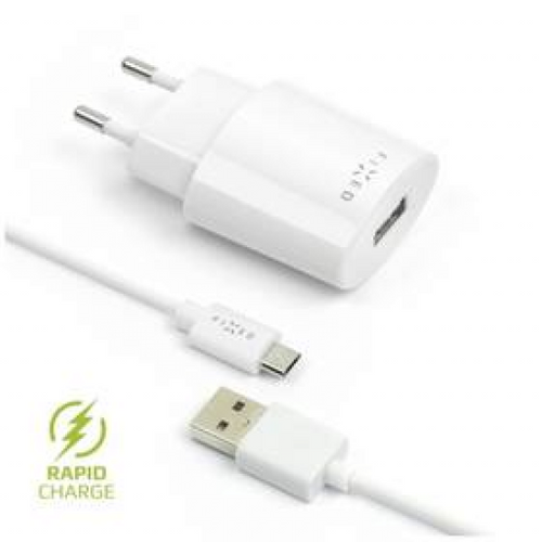 Ładowarka do sieci FIXED 1x USB, 2,4A + micro USB kabel (FIXC-UM-WH) Biała na Arena.pl