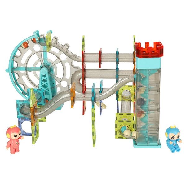 Klocki magnetyczne marble tor kulkowy z dźwiękiem muzyką 118 elementów zdjęcie 9