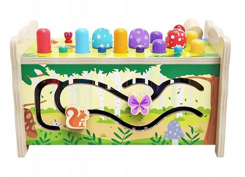 SORTER DREWNIANY WBIJAK KOSTKA CYMBAŁKI GRA UKŁADANKA KLOCKI MONTESSORI SOW na Arena.pl