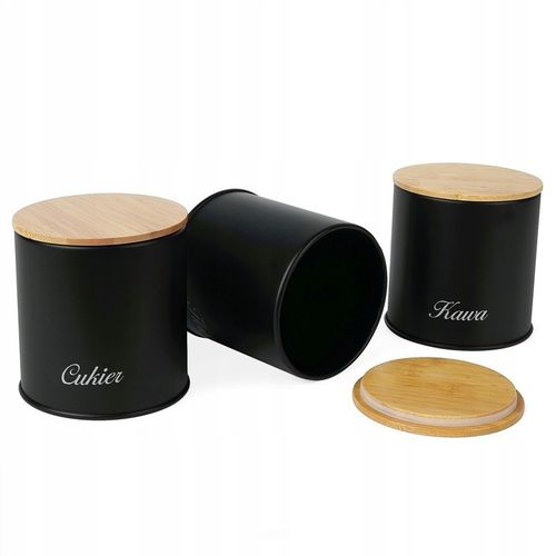 Zestaw CHLEBAK BAMBUSOWY + 3x Puszka KAWA HERBATA CZARNY Konighoffer Cosmic na Arena.pl