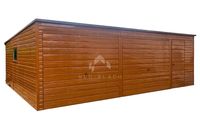 Garaż Blaszany 8x6m 2x Brama Uchylna Drzwi Okno Drewnopodobny NB160