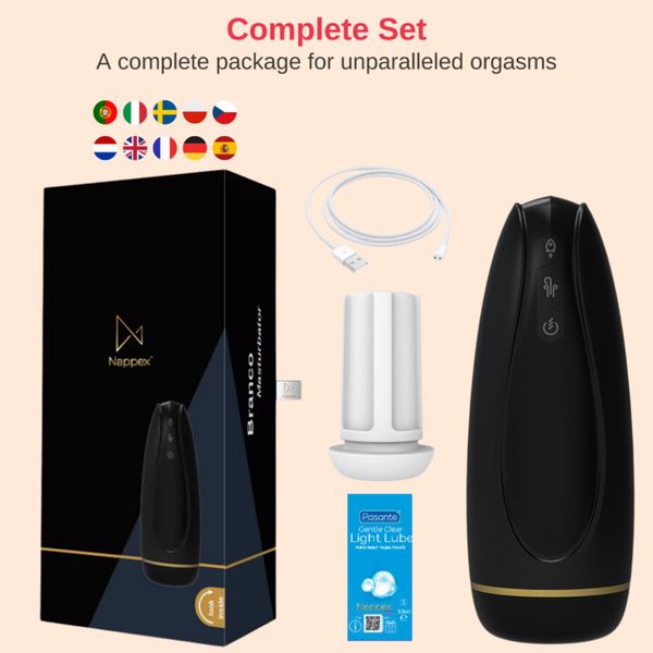 Masturbator - Nappex™ Branco Black - Premium Mastubators (10 Languages zdjęcie 10