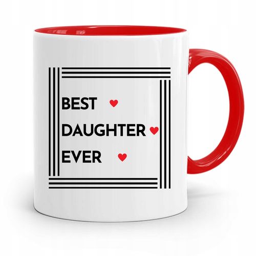 Kubek Czerwony Dla Córki Best Daughter Ever Z Nadrukiem Ze Zdjęciem na Arena.pl