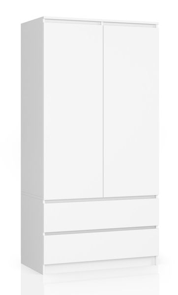 SZAFA S 90 cm 2 DRZWI 2 SZUFLADY BIAŁA zdjęcie 1