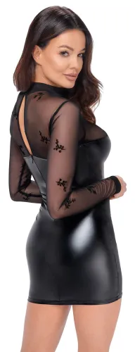 noir sukienka damska m czarna krotka z prześwitującym topem na Arena.pl