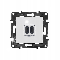 GNIAZDO ŁADOWARKA 2x USB TYP C 3A LEGRAND NILOE STEP 863139B BIAŁE