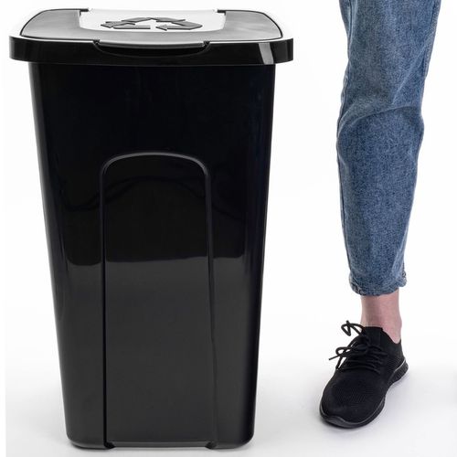 KOSZ NA ŚMIECI ODPADY POJEMNIK DO SEGREGACJI 50L KUBEŁ CZARNY KONTENER na Arena.pl