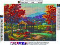 OBRAZ  JESIENNY PEJZAŻ W DIAMENTACH