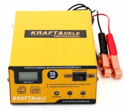 PROSTOWNIK DO AKUMULATORA AKUMULATORÓW 6/12V 15A AGM ŻEL SZYBKA ŁADOWARKA na Arena.pl