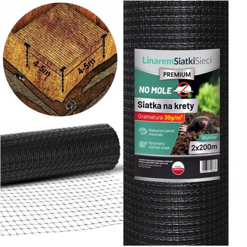 SIATKA NA KRETY 2x200m POLSKA 30g POD TRAWNIK PRZECIW KRETOM NORNICE na Arena.pl