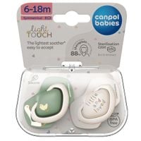CANPOL Smoczek uspokajający silikonowy symetryczny 6-18m GOOSE 2-pak