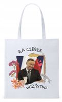 Prezydent Andrzej Duda Torba Eco Biała Shopper Z Nadrukiem Ze Zdjęciem