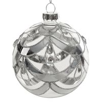 Szklane bombki srebrny Ø 8 cm elegancka dekoracja x4
