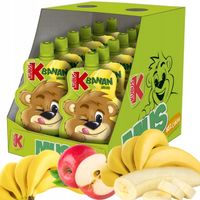 KUBUŚ Mus 100% BANAN Jabłko Bez Cukru 12 x 100 g