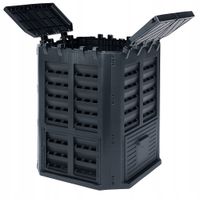 KOMPOSTOWNIK PLASTIKOWY OGRODOWY KOSZ POJEMNIK NA ODPADY BIO CZARNY 360L