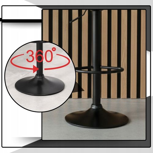 Hoker barowy plastikowy czarny obrotowy regulowany ekoskóra do wyspy na Arena.pl