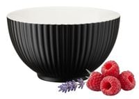 Miseczka miska salaterka porcelanowa 590 ml czarna matowa ryflowany wzór