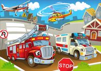 Fototapeta 3D dla dzieci straż policja 260x200 FLI