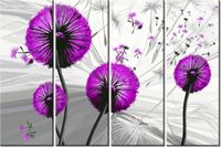 120CM 80 OBRAZ 4 ELEM DMUCHAWCE FIOLECIE ŚCIENNY