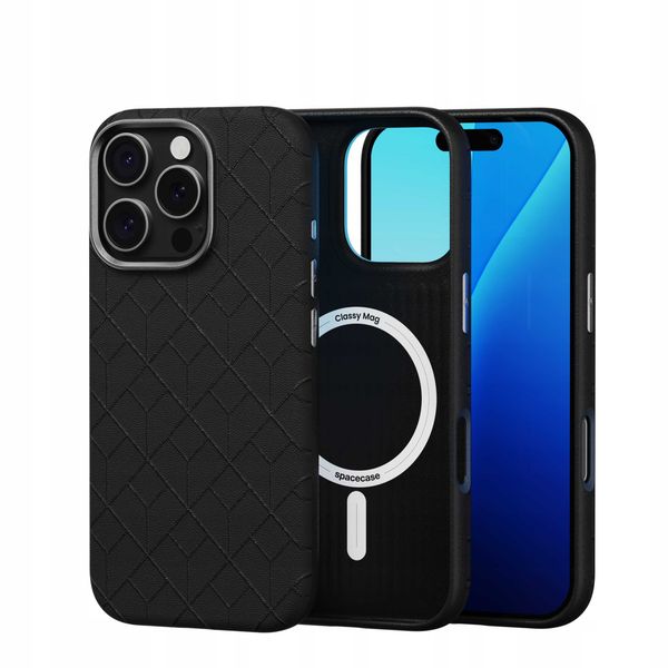 Spacecase Classy Mag Iphone 16 Pro Black zdjęcie 2