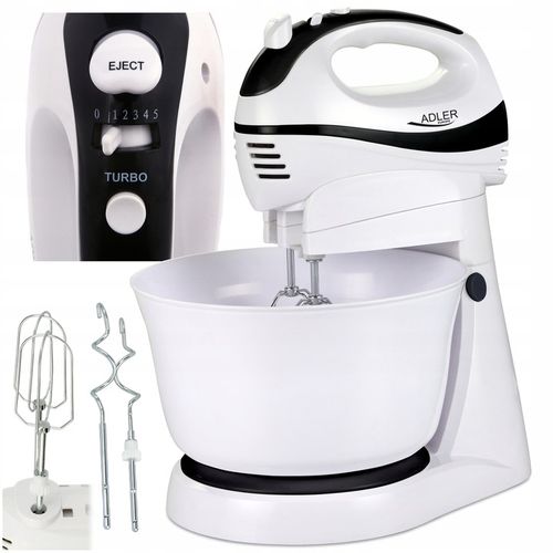 MIKSER RĘCZNY ROBOT KUCHENNY Z OBROTOWĄ MISĄ 3L 550W 5 PRĘDKOŚCI 2 na Arena.pl