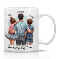 Prezent Dla Taty Na Dzień Ojca Kubek Z Dziećmi Z Imieniem Upominek