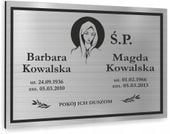 TABLICZKA NAGROBNA NAGROBKOWA ALUMINIOWA DIBOND UV srebrna złota 30x20