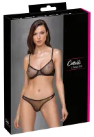 cottelli lingerie komplet siateczkowy brokatowy 75b/s czarny