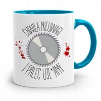 Kubek Błękitny Stolarza Palec Uje*Any Z Nadrukiem Ze Zdjęciem