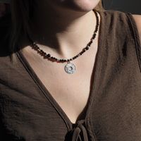 Naszyjnik - Spinel fasetowane kulki, Hematyt i srebro