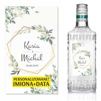 NAKLEJKA etykieta na WÓDKĘ WESELNĄ personalizowana TWOJA DATA IMIONA 40 SZT