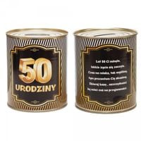 skarbonka metalowa urodzinowa 50