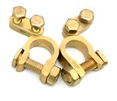 Klemy do akumulatora mosiężne 6V, 12V, 24V - komplet