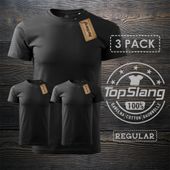 Topslang koszulka męska bawełniana czarna gruba na WF 3 PACK t-shirt męski czarny REGULAR M