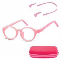 ELASTYCZNE Dziecięce Oprawki Okulary zerówki okrągłe Gumka SUNOPTIC + ETUI