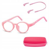 ELASTYCZNE Dziecięce Oprawki Okulary zerówki okrągłe Gumka SUNOPTIC + ETUI