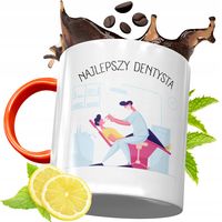 Kubek Pomarańczowy Dla Dentysty Prezent Z Nadrukiem Ze Zdjęciem