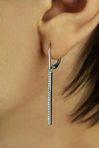 DŁUGIE SREBRNE KOLCZYKI WISZĄCE RODOWANE SREBRO na Arena.pl