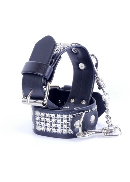 Fetish B - Series Handcuffs with cristals 3 cm Silver zdjęcie 4
