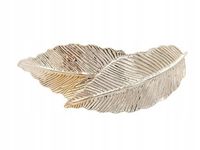 Elegancka spinka automat metalowa dwa listki kolor srebrny 8cm