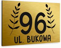 Tabliczka Tablica ADRESOWA złota DIBOND 30x20 numer domu ul. różne wzory