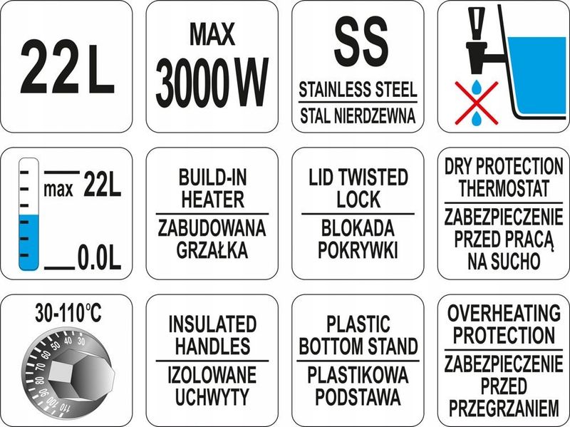 WARNIK DO WODY 22L. YG-04324 YATO zdjęcie 10