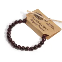 Bransoletka Mocy z Naturalnych Kamieni - Granat Krwisty
