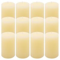 Zestaw świec rustykalnych, 11,5 cm, Ø 6,8 cm, kremowy, 12 sz
