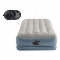 Materac Dmuchany Welurowy Łóżko z Pompką 230V Jednoosobowy Intex 199x99x33