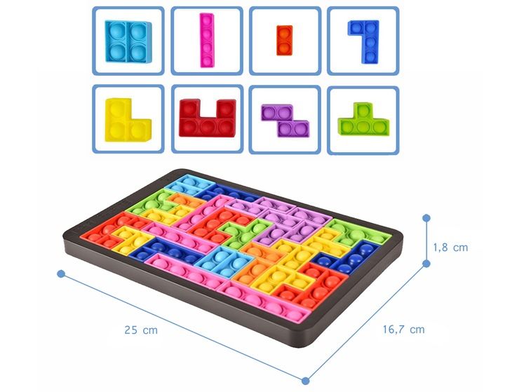 POP IT KLOCKI POPIT TETRIS PUZZLE UKŁADANKA BĄBLE zdjęcie 13
