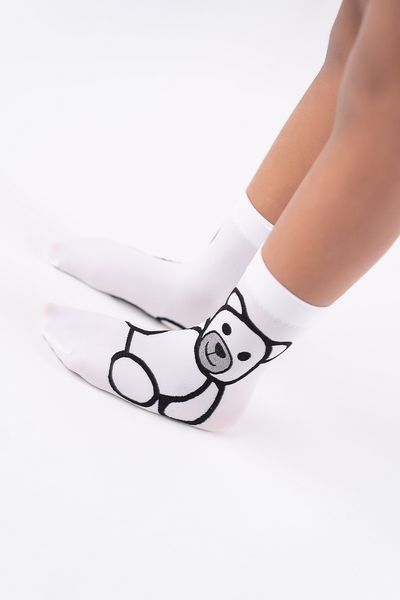 SKARPETKI DZIEWCZĘCE BEAR 40 DEN uni bianco zdjęcie 1